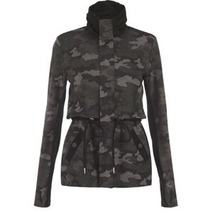 Cabi ATC Black Camo Drawstring Jacket, size Large